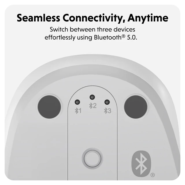 Alt view image 2 of 7 - Hyperspace Wireless Mouse Bluetooth 5.0 Ergonomic Wireless Mouse w/Adjustable Sensitivity, Fast Switching, Compatible w/MacOS, Windows, Chrome OS Pair Up to 3 Devices