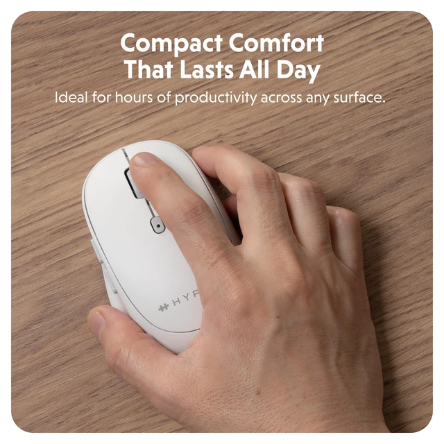 Alt view image 3 of 7 - Hyperspace Wireless Mouse Bluetooth 5.0 Ergonomic Wireless Mouse w/Adjustable Sensitivity, Fast Switching, Compatible w/MacOS, Windows, Chrome OS Pair Up to 3 Devices