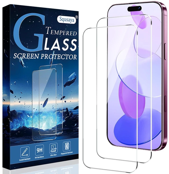 Main image of 2 Pack for iPhone 18 Pro Max Screen Protector Tempered Glass | Ultra Resistant, 9H+Hardness, Scratch Resistant, No Bubbles, Case Friendly, HD Clear