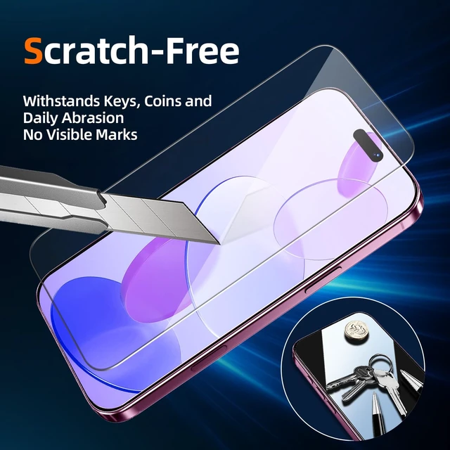 Alt view image 5 of 7 - 2 Pack for iPhone 18 Pro Max Screen Protector Tempered Glass | Ultra Resistant, 9H+Hardness, Scratch Resistant, No Bubbles, Case Friendly, HD Clear