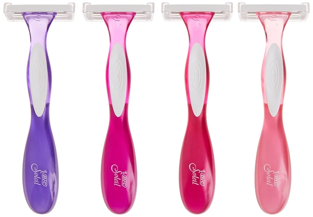 Alt view image 3 of 4 - Soleil 3 Scented Womens Disposable 3-Blade Razors, 4-Pack Set | Moisture Strip with Vitamin E, Lavender Scented Handles, Ideal for Smooth Shaving on Legs and Underarms