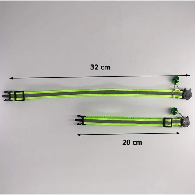 Alt view image 3 of 5 - 6 Pack Reflective Cat Collar with Bell, Breakaway and Safe Collars for Cats, Nylon, Pet Collar Mixed Colors Adjustable19-32cm