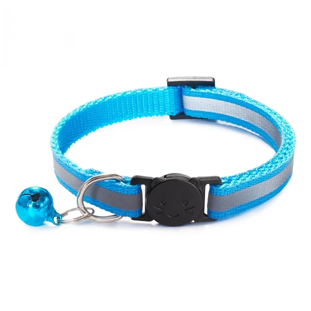 Alt view image 4 of 5 - 6 Pack Reflective Cat Collar with Bell, Breakaway and Safe Collars for Cats, Nylon, Pet Collar Mixed Colors Adjustable19-32cm
