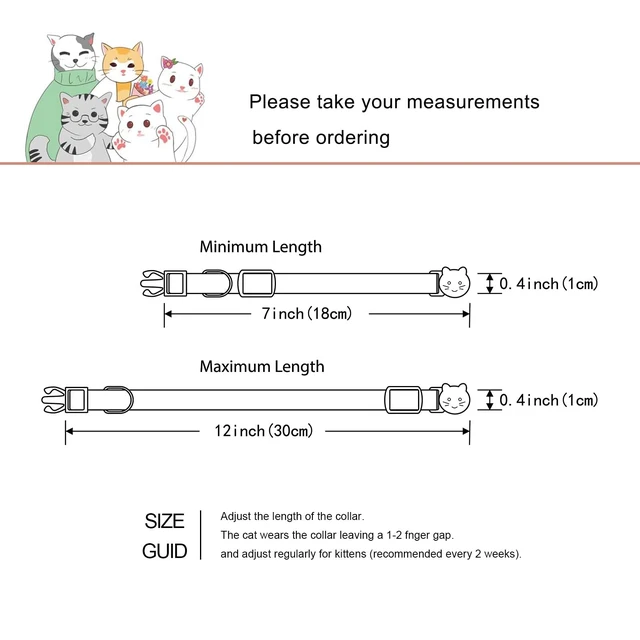 Alt view image 5 of 5 - Cat Collars with Bells, Breakaway Kitten Collar, Cute Kitty Collar, Pet Supplies Accessories