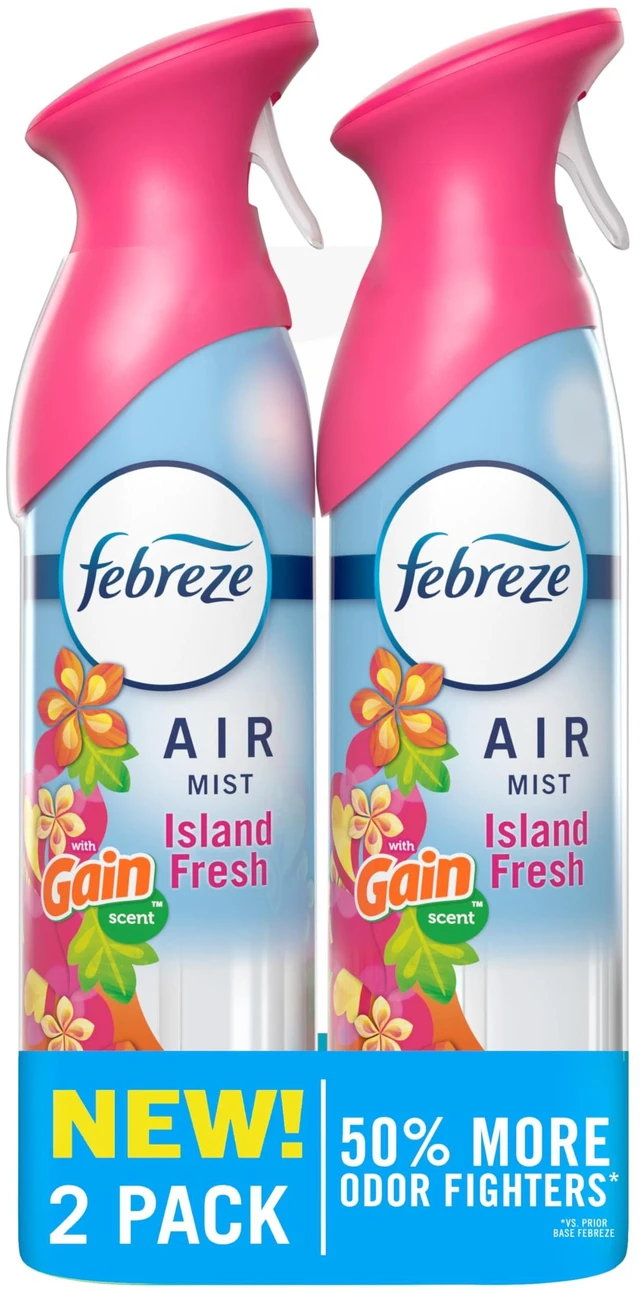 Main image of Air Mist, Air Freshener Spray, Odor Fighting Room Spray, Deodorizer for Home Bathroom Kitchen Office Apartment Dorm Room Classroom, Gain Island Fresh Scent, 8.1oz (Pack of 2)