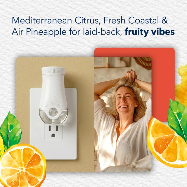 Alt view image 3 of 7 - PlugIns Scented Oil Warmer + Refill, Glade Plug in Air Freshener, Coastal Sunshine Citrus, 0.67 oz