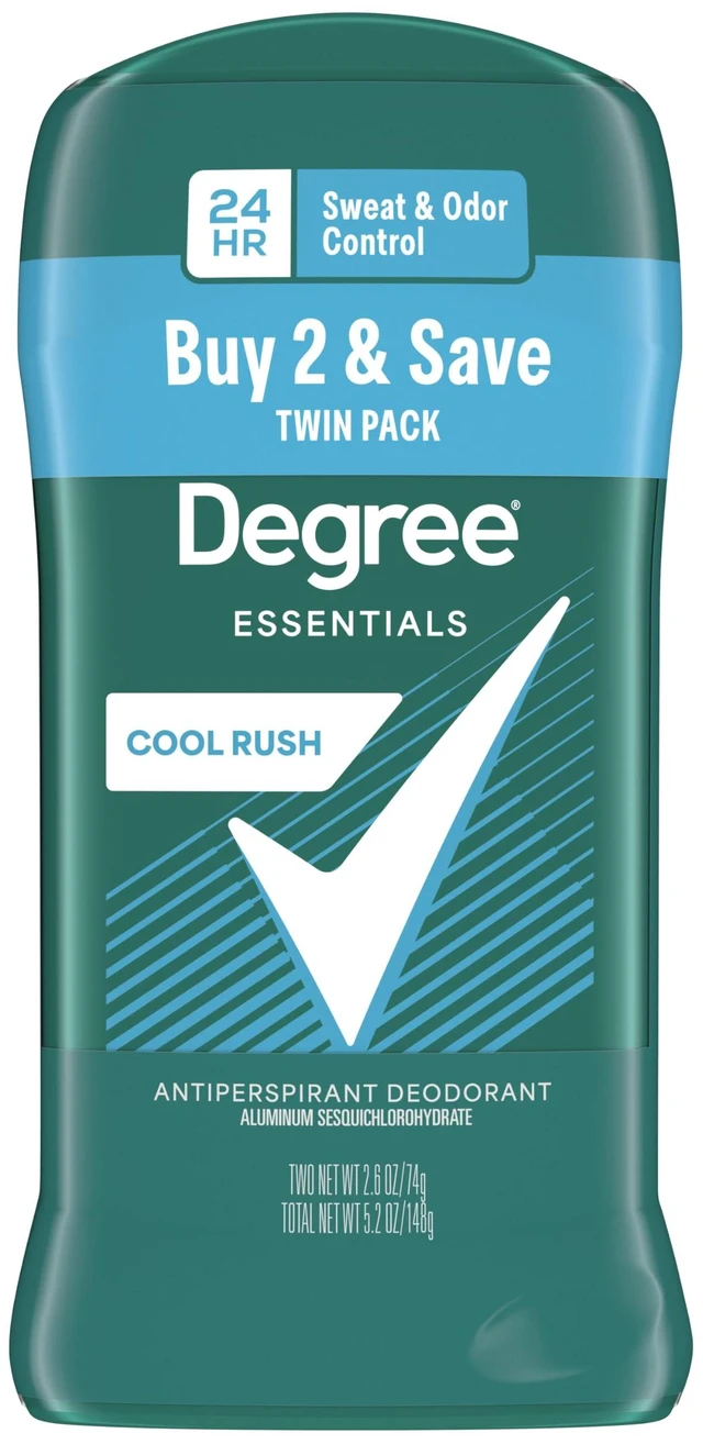 Main image of Men Antiperspirant Deodorant, Cool Rush, Twin Pack, 2.7 oz | For everyday wear, provides 48-hour sweat and odor protection.