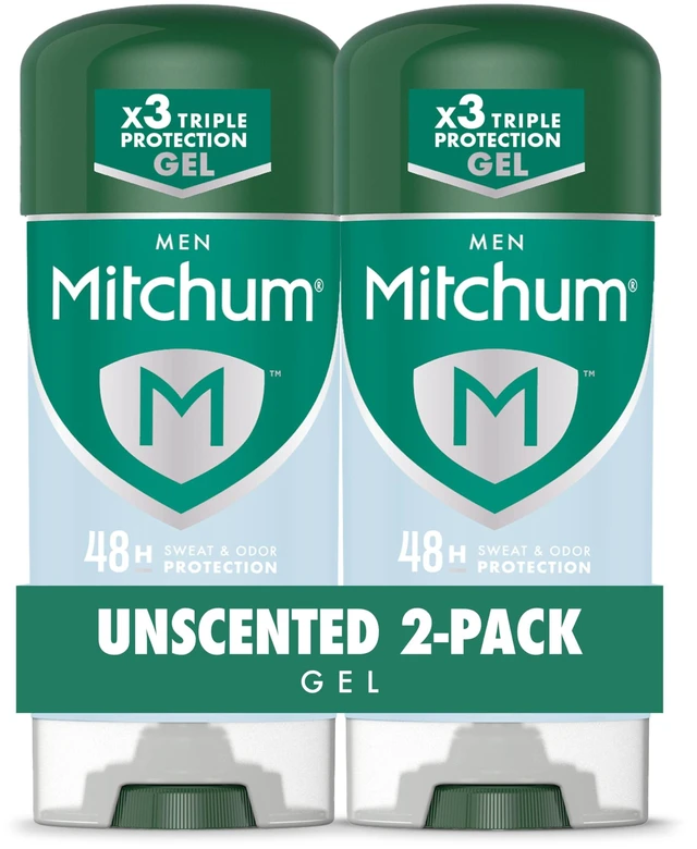 Main image of Mens Antiperspirant Deodorant Gel, Unscented, 2 pack | Gel antiperspirant deodorant for men provides up to 48HR ultra-powerful sweat + odor protection. Unscented.