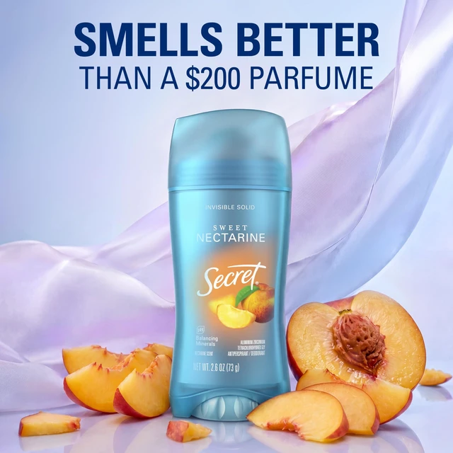 Alt view image 5 of 7 - Antiperspirant Deodorant for Women, Sweet Nectarine Scent, 2.6 oz | 72HR Sweat & Odor Protection | Invisible Solid | pH Balanced & Pro-Hyaluronic Acid | Gentle & Smooth | Instant Freshness