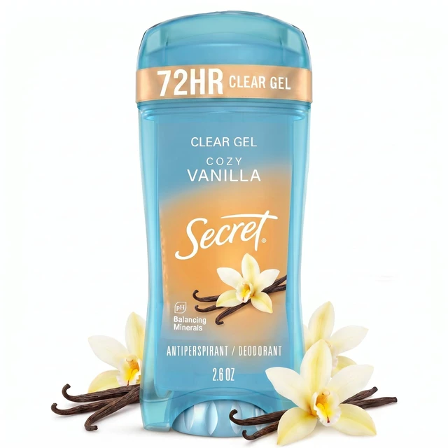 Main image of Antiperspirant Deodorant for Women, Cozy Vanilla Scent, 2.6 oz | 72HR Sweat & Odor Protection | Clear Gel Formula | pH Balanced & Pro-Hyaluronic Acid | Gentle on Skin | Instant Freshness