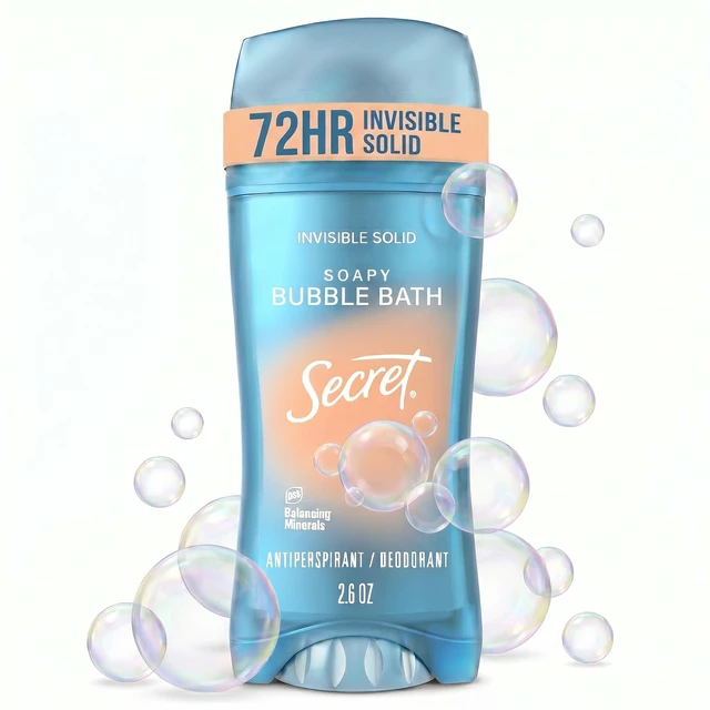 Main image of Antiperspirant Deodorant for Women, Soapy Bubble Bath Scent, 2.6 oz | 72HR Sweat & Odor Protection | Invisible Solid | pH Balanced & Pro-Hyaluronic Acid | Gentle & Smooth | Instant Freshness
