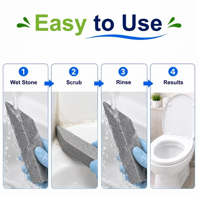 Alt view image 4 of 7 - 8 Pack Pumice Stone Toilet Bowl Cleaner for Hard Water Rings | Scouring Bars Remove Mineral Buildup, Limescale and Rust from Toilets, Sinks, Bathtubs, Grills and Pool Tile