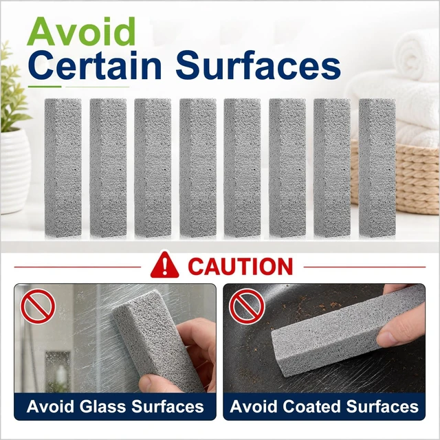 Alt view image 6 of 7 - 8 Pack Pumice Stone Toilet Bowl Cleaner for Hard Water Rings | Scouring Bars Remove Mineral Buildup, Limescale and Rust from Toilets, Sinks, Bathtubs, Grills and Pool Tile
