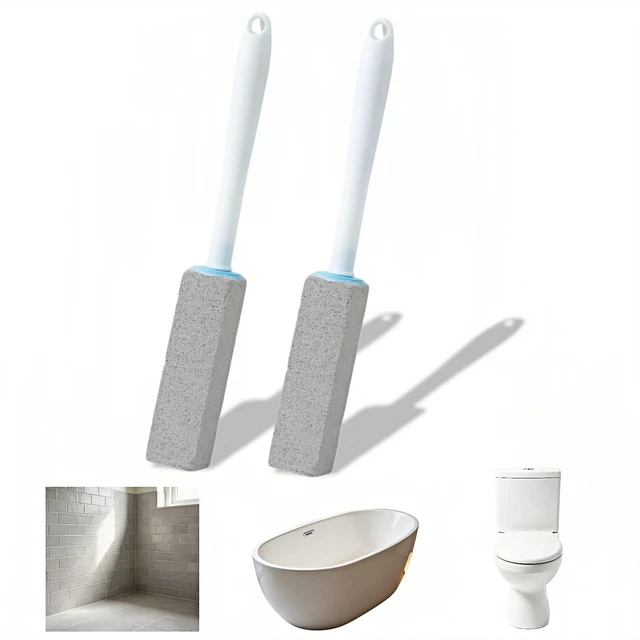 Main image of 2 Pack Pumice Stone Toilet Cleaner with Handle Heavy Duty Hard Water Ring & Limescale Remover for Toilet, Pool, Tub, Sink No Scratches, Chemical-Free, Ergonomic