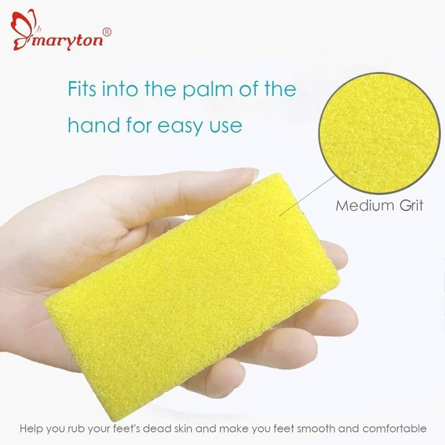 Alt view image 3 of 5 - Pumice Sponge for Feet Pedicure Callus Remover Scrubber, 4 Pcs | Salon Grade, Gentle Foot Exfoliator, Medium Texture, Shower Foot Scrub, leaving feet smooth and soft