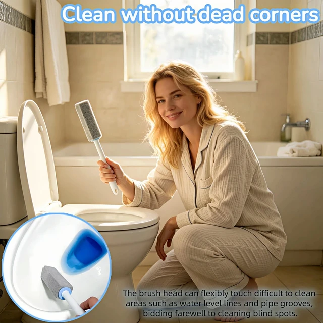 Alt view image 6 of 7 - 2 Pack Pumice Stone Toilet Cleaner with Handle Heavy Duty Hard Water Ring & Limescale Remover for Toilet, Pool, Tub, Sink No Scratches, Chemical-Free, Ergonomic