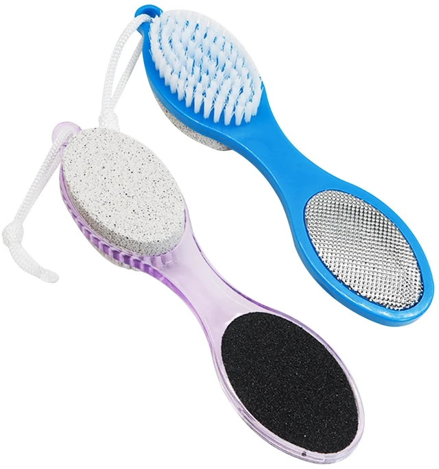 Main image of Pumice Stone Brush for Feet 4 in 1 Foot Brush 2 Pack | Foot Scrubber Foot File Callus Remover Feet Pedicure Tools for Feet,Pumice Stone, Foot Rasp and Sand Paper