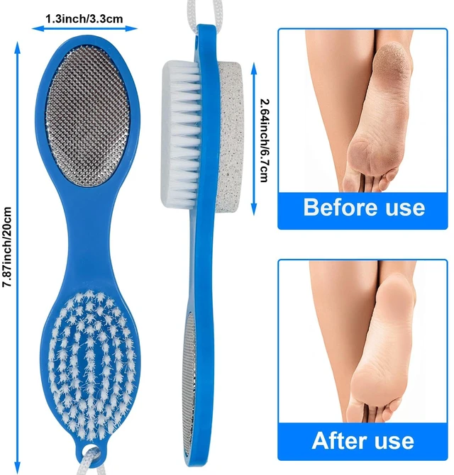 Alt view image 2 of 7 - Pumice Stone Brush for Feet 4 in 1 Foot Brush 2 Pack | Foot Scrubber Foot File Callus Remover Feet Pedicure Tools for Feet,Pumice Stone, Foot Rasp and Sand Paper