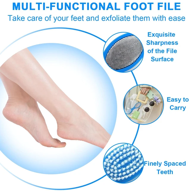Alt view image 4 of 7 - Pumice Stone Brush for Feet 4 in 1 Foot Brush 2 Pack | Foot Scrubber Foot File Callus Remover Feet Pedicure Tools for Feet,Pumice Stone, Foot Rasp and Sand Paper