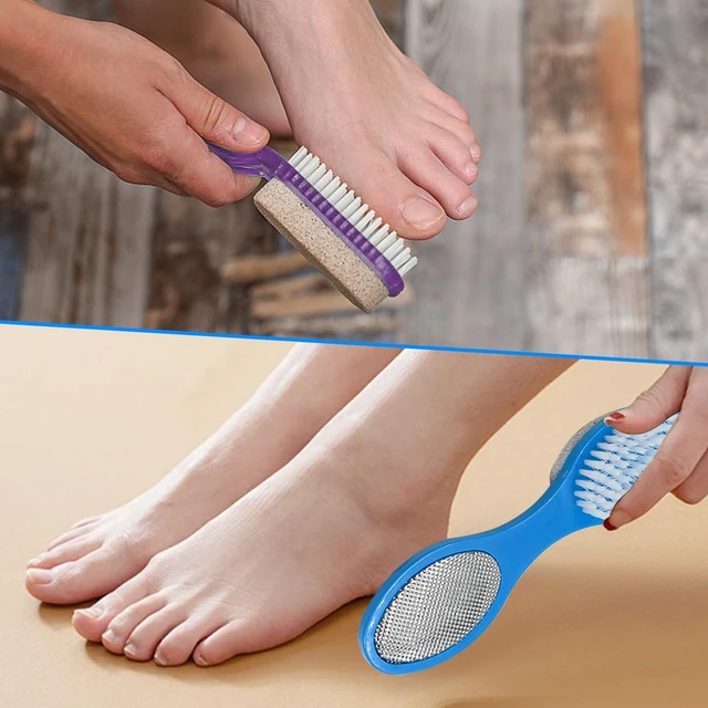 Alt view image 7 of 7 - Pumice Stone Brush for Feet 4 in 1 Foot Brush 2 Pack | Foot Scrubber Foot File Callus Remover Feet Pedicure Tools for Feet,Pumice Stone, Foot Rasp and Sand Paper