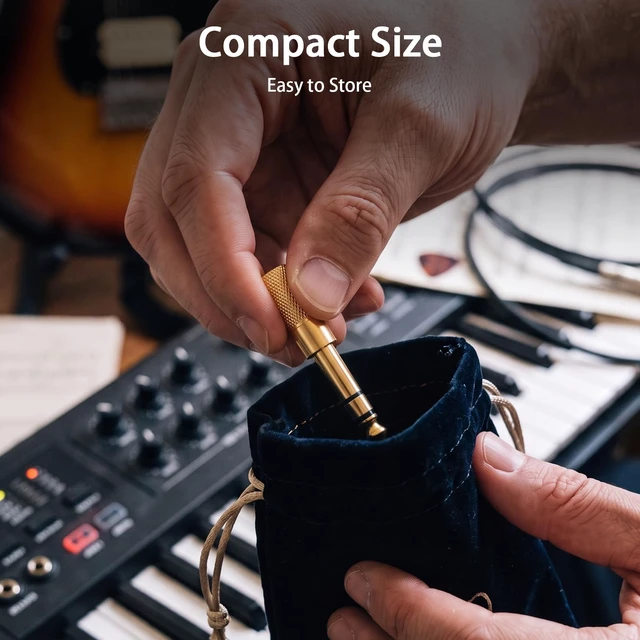 Alt view image 4 of 7 - 10-Pack 3.5mm to 1/4 Stereo Headphone Adapter, Gold Plated 6.35mm 1/4 Male to 3.5mm 1/8 Female Stereo Jack Converter for Auxiliary Cables, Amplifiers, Guitars, Digital Pianos.