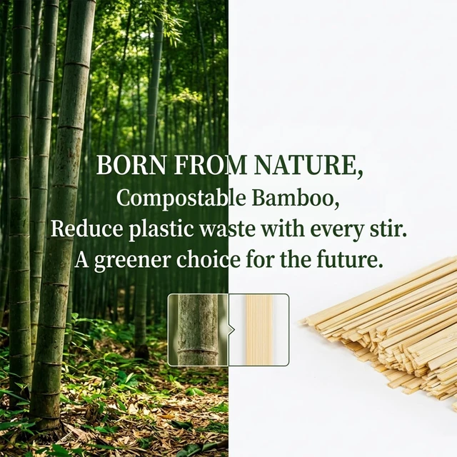 Alt view image 6 of 7 - 1000PCS Coffee Stirrers - Coffee Stir Sticks 5.5 Inch | Wooden Stir Sticks, Sip Stirrers for Hot Drink, Beverage, Tea, Cocktails, Party Drinks, Coffee Bar & Swizzle Sticks