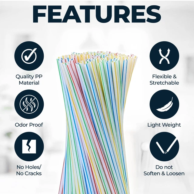 Alt view image 3 of 7 - 1000 Coffee Stirrers Stir Sticks - 5" Cocktail Straws Drink Stirrer - Striped Assorted Colors Swizzle Barware Whiskey Short Plastic Disposable Stirring Straw, Cocktails Coffee Bar Accessories Supplies