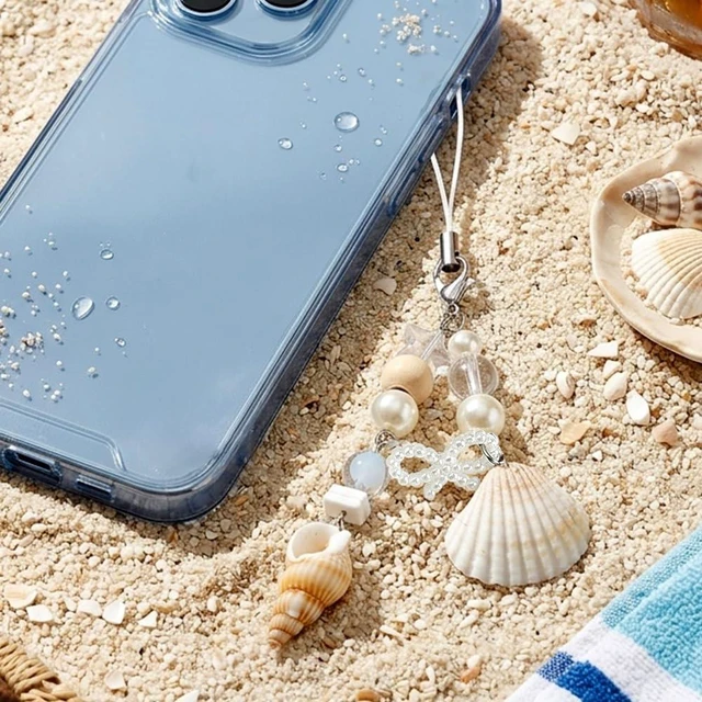 Alt view image 6 of 7 - 2Pcs Cell Phone Charms Aesthetic Summer Pearl Bow Seashell Keychain Cute Phone Charm Marine Beach Shell Key Chain Cellphone Charms Ocean Sea Shells Phonecase Charm Bag Purse Keychains Pendant Decor