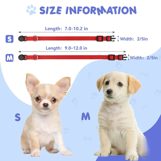 Alt view image 4 of 7 - Puppy Collars for Litter,Puppy Collars for Small Puppies Soft Nylon Safety Whelping Litter Collar for Newborn Pets with Record Keeping Charts 12pcs(S)