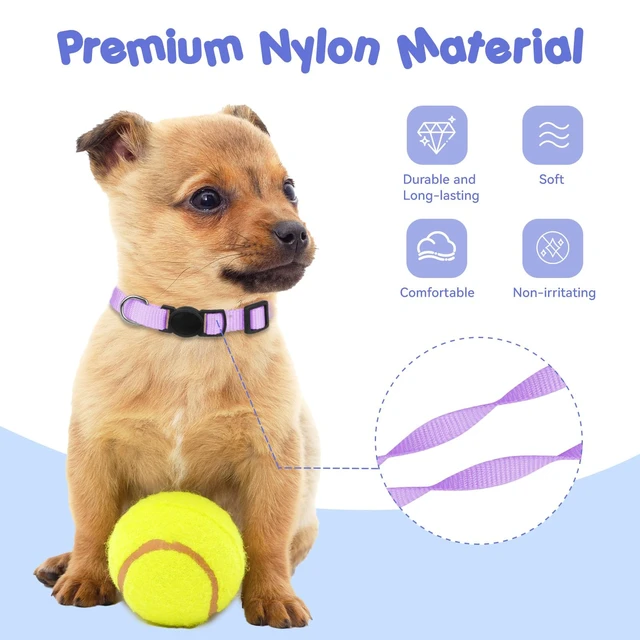 Alt view image 5 of 7 - Puppy Collars for Litter,Puppy Collars for Small Puppies Soft Nylon Safety Whelping Litter Collar for Newborn Pets with Record Keeping Charts 12pcs(S)