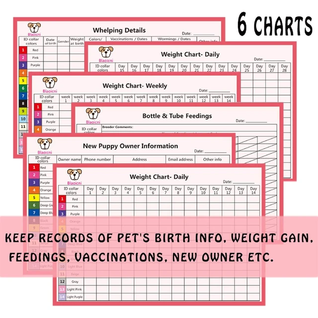 Alt view image 7 of 7 - Puppy Collars for Litter,Puppy Collars for Small Puppies Soft Nylon Safety Whelping Litter Collar for Newborn Pets with Record Keeping Charts 12pcs(S)