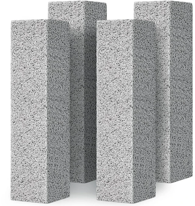 Main image of Pumice Stone for Toilet Bowl Cleaning,Remove Away Limescale Stain,Hard Water Rings,Calcium Buildup,Iron and Rust,Pumice Stick for Tile/Bath-tub/Kitchen/Grill/Household - 4 Pack