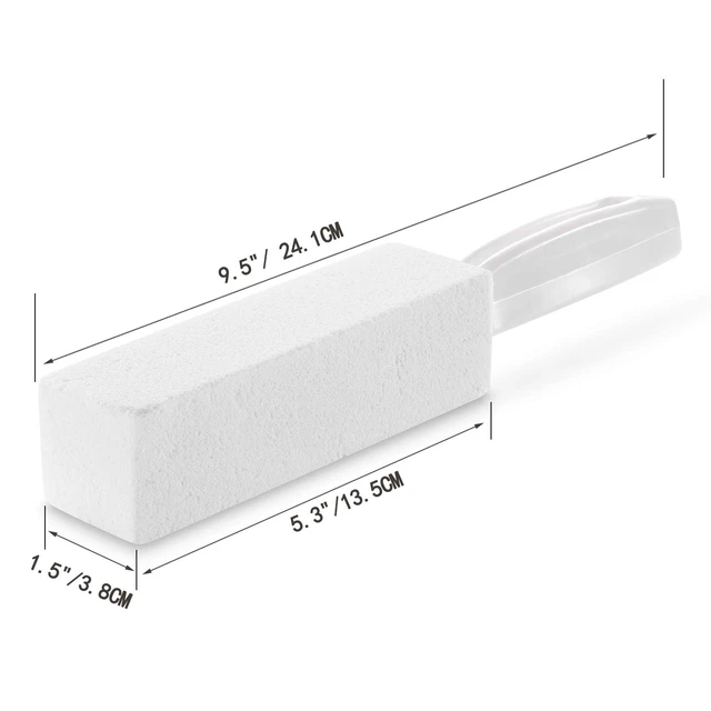 Alt view image 2 of 7 - 3 Pack Pumice Stone for Toilet Bowl Cleaning with Handle, Scouring Stick Remove Toilet Bowl Hard Water Rings, Calcium Buildup and Rust for Cleaning Toilet, Bathroom, Kitchen Sink, Grill (White)