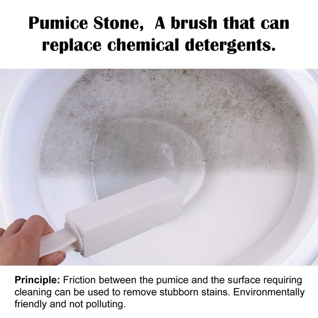 Alt view image 4 of 7 - 3 Pack Pumice Stone for Toilet Bowl Cleaning with Handle, Scouring Stick Remove Toilet Bowl Hard Water Rings, Calcium Buildup and Rust for Cleaning Toilet, Bathroom, Kitchen Sink, Grill (White)