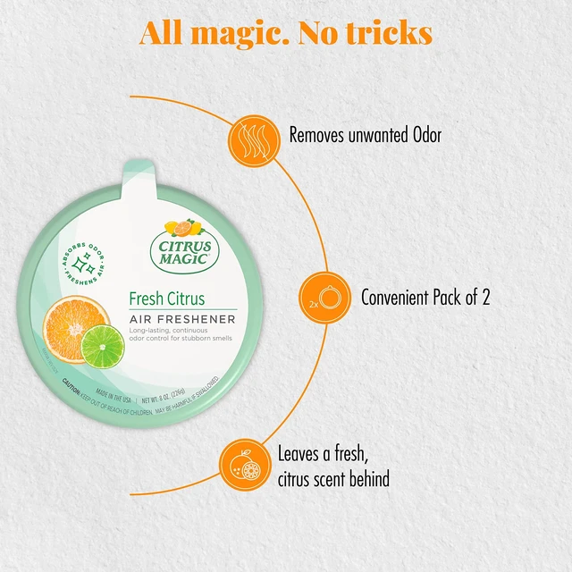 Alt view image 4 of 7 - Solid Air Fresheners, Fresh Citrus, 8 Ounce, Pack of 2 | Odor Absorbing, Passive Diffusion, Odor Elimination Up to 4 Weeks Each, Ideal for Home