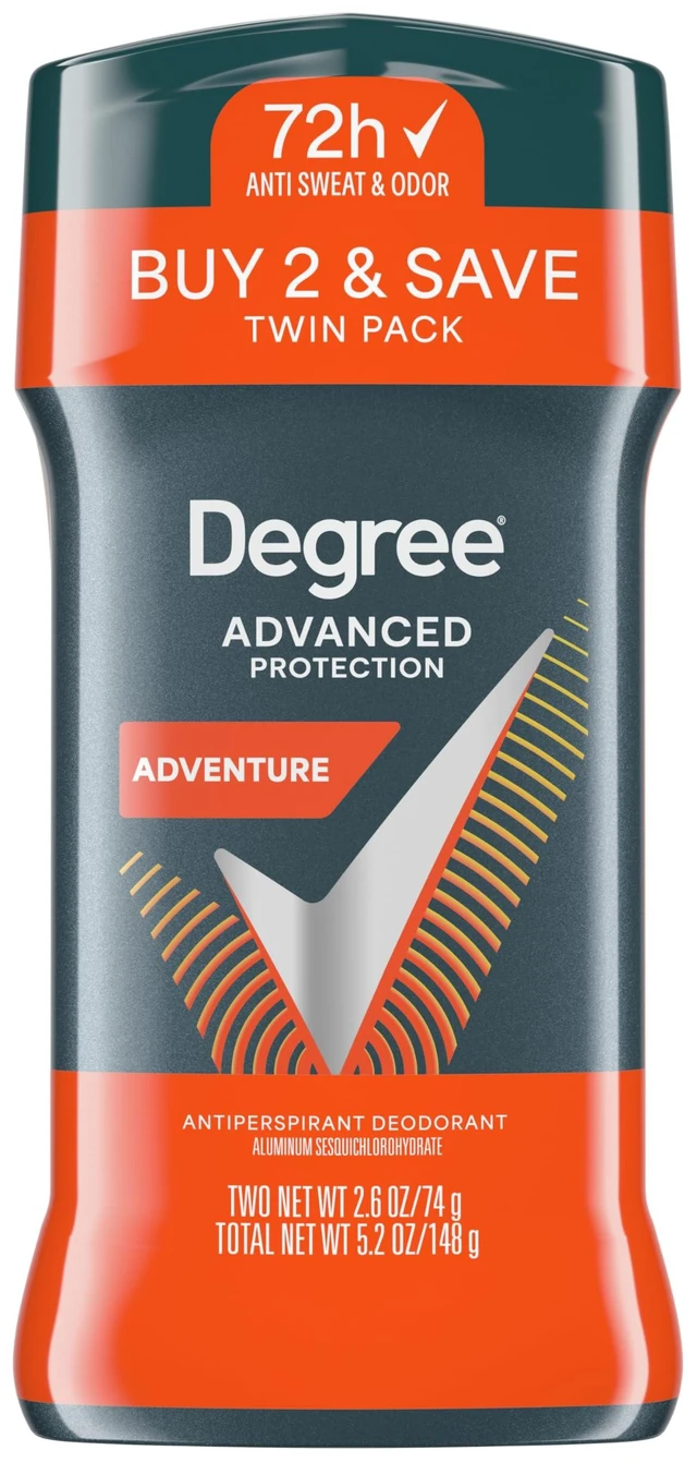 Main image of Men Advanced Antiperspirant Deodorant, Adventure, 2-Pack, 2.7 oz | For everyday use, provides 72-hour sweat and odor protection with MotionSense Technology.