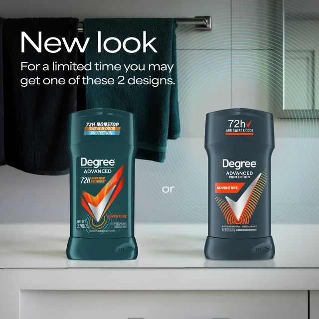 Alt view image 3 of 7 - Men Advanced Antiperspirant Deodorant, Adventure, 2-Pack, 2.7 oz | For everyday use, provides 72-hour sweat and odor protection with MotionSense Technology.