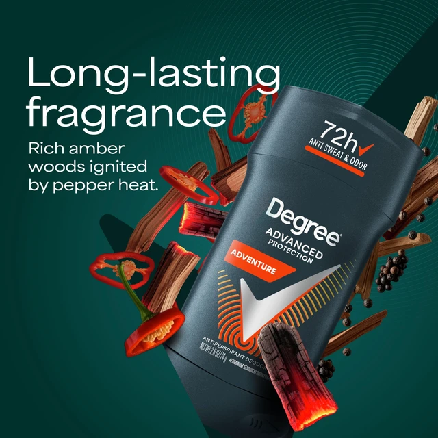 Alt view image 4 of 7 - Men Advanced Antiperspirant Deodorant, Adventure, 2-Pack, 2.7 oz | For everyday use, provides 72-hour sweat and odor protection with MotionSense Technology.