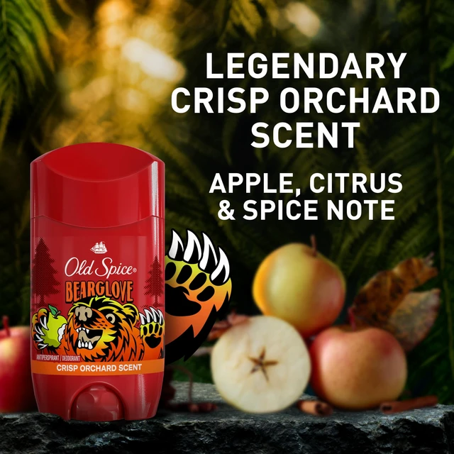 Alt view image 7 of 7 - Antiperspirant Deodorant for Men, Bearglove Scent, 2.6 oz | Crisp Orchard Notes | 24/7 Sweat Protection to Eliminate Odors | 24/7 Freshness & Long-Lasting Scent | Wild Collection