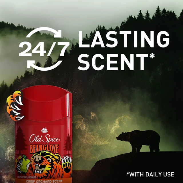 Alt view image 4 of 7 - Antiperspirant Deodorant for Men, Bearglove Scent, 2.6 oz | Crisp Orchard Notes | 24/7 Sweat Protection to Eliminate Odors | 24/7 Freshness & Long-Lasting Scent | Wild Collection