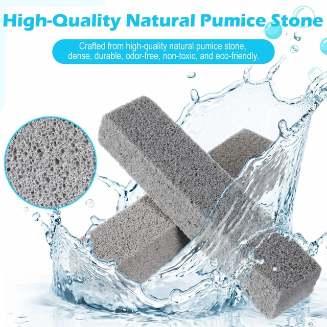 Alt view image 4 of 7 - 8 Pack Pumice Stone for Toilet Cleaning with 2 Reusable Handles | Pumice Stone Stick, Toilet Bowl Cleaner, Powerfully Clean Hard Water Ring, Toilet Tub Sinks Grill Stove Grates and Pool Tiles
