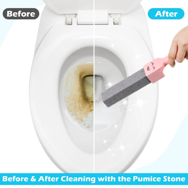 Alt view image 5 of 7 - 8 Pack Pumice Stone for Toilet Cleaning with 2 Reusable Handles | Pumice Stone Stick, Toilet Bowl Cleaner, Powerfully Clean Hard Water Ring, Toilet Tub Sinks Grill Stove Grates and Pool Tiles