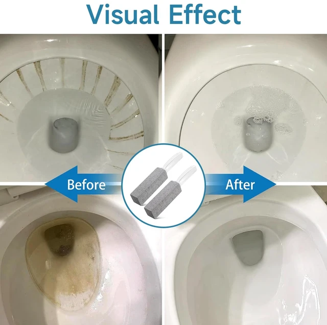 Alt view image 5 of 7 - 2 Pack Cleaning Pumice Stone with Handle Hard Water Stain Remover | Natural Pumice Stone Toilet Cleaner for Hard Water Stains, Toilet Rings, Rust & Limescale, Gentle on Porcelain Sink & Grill