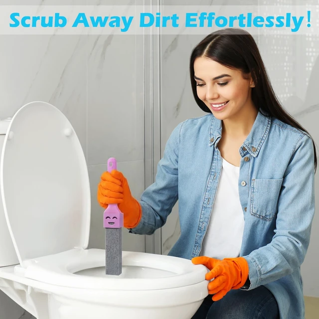 Alt view image 7 of 7 - 8 Pack Pumice Stone for Toilet Cleaning with 2 Reusable Handles | Pumice Stone Stick, Toilet Bowl Cleaner, Powerfully Clean Hard Water Ring, Toilet Tub Sinks Grill Stove Grates and Pool Tiles