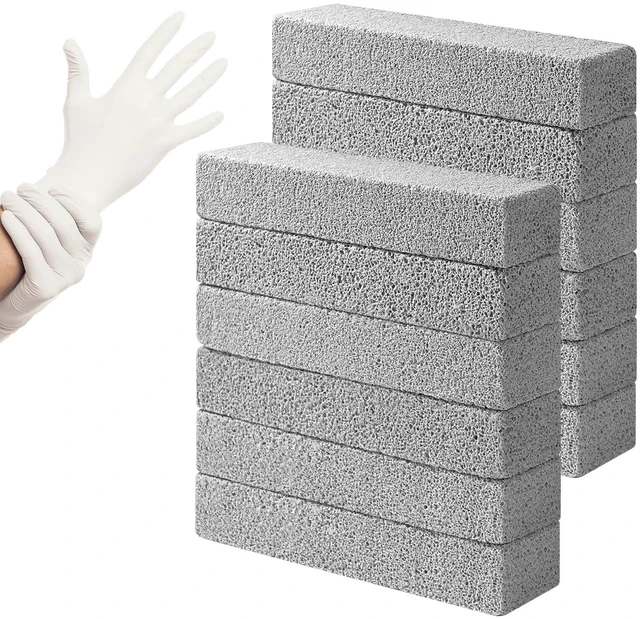 Main image of Pumice Stone Toilet Bowl Cleaner, 12 Pack for Hard Water Rings | 5.9 x1.4x0.9 Inch,Efctively Removes Rust,Limescale and Mineral Deposits,Works on Stoves,Bathtubs,Grills,Pools and Sinks