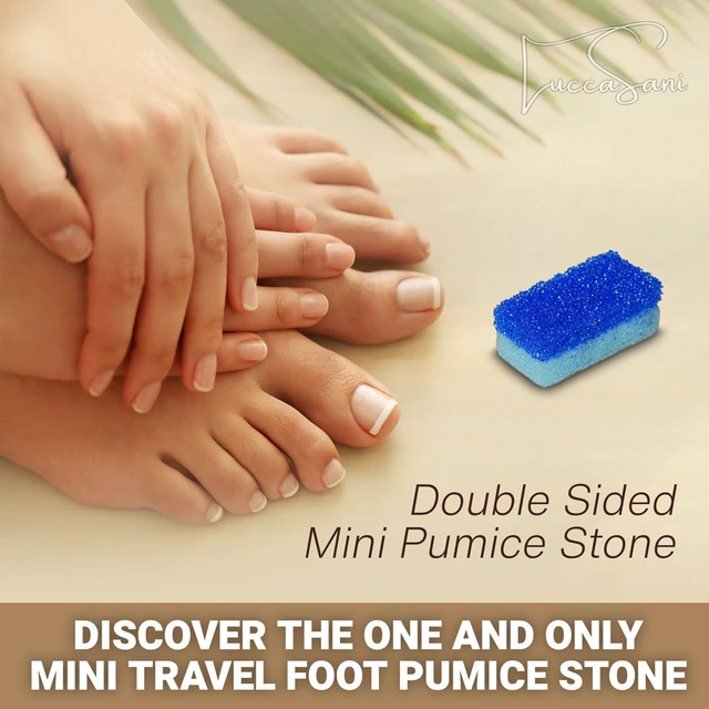 Alt view image 2 of 7 - Mini Foot Pumice Stone, Travel Sized Foot Exfoliator Stone, Disposable Pumice Stone for Feet Callus Remover, Foot Scrubber Stone, Natural Foot Scraper (Pack of 6)