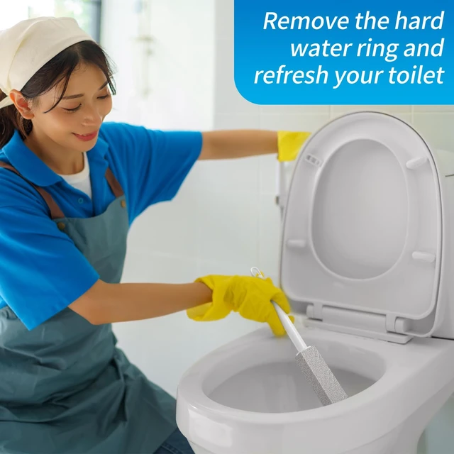 Alt view image 3 of 6 - Pumice Stone Toilet Bowl Cleaning Pumice Sticks with Long Handle, Ideal for Removing Hard Water Rings and Stains, Eco-Friendly and Scratch-Resistant-3Pack