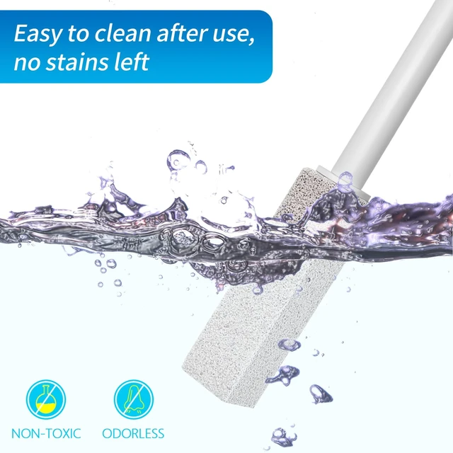 Alt view image 4 of 6 - Pumice Stone Toilet Bowl Cleaning Pumice Sticks with Long Handle, Ideal for Removing Hard Water Rings and Stains, Eco-Friendly and Scratch-Resistant-3Pack