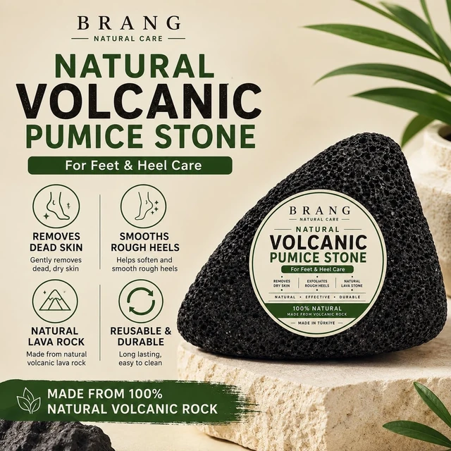 Alt view image 2 of 7 - Natural Volcanic Pumice Stone for Feet & Heel Care Lava Rock Callus Remover & Exfoliating Pedicure Stone Made in Türkiye