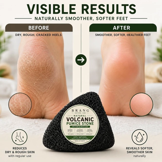 Alt view image 4 of 7 - Natural Volcanic Pumice Stone for Feet & Heel Care Lava Rock Callus Remover & Exfoliating Pedicure Stone Made in Türkiye